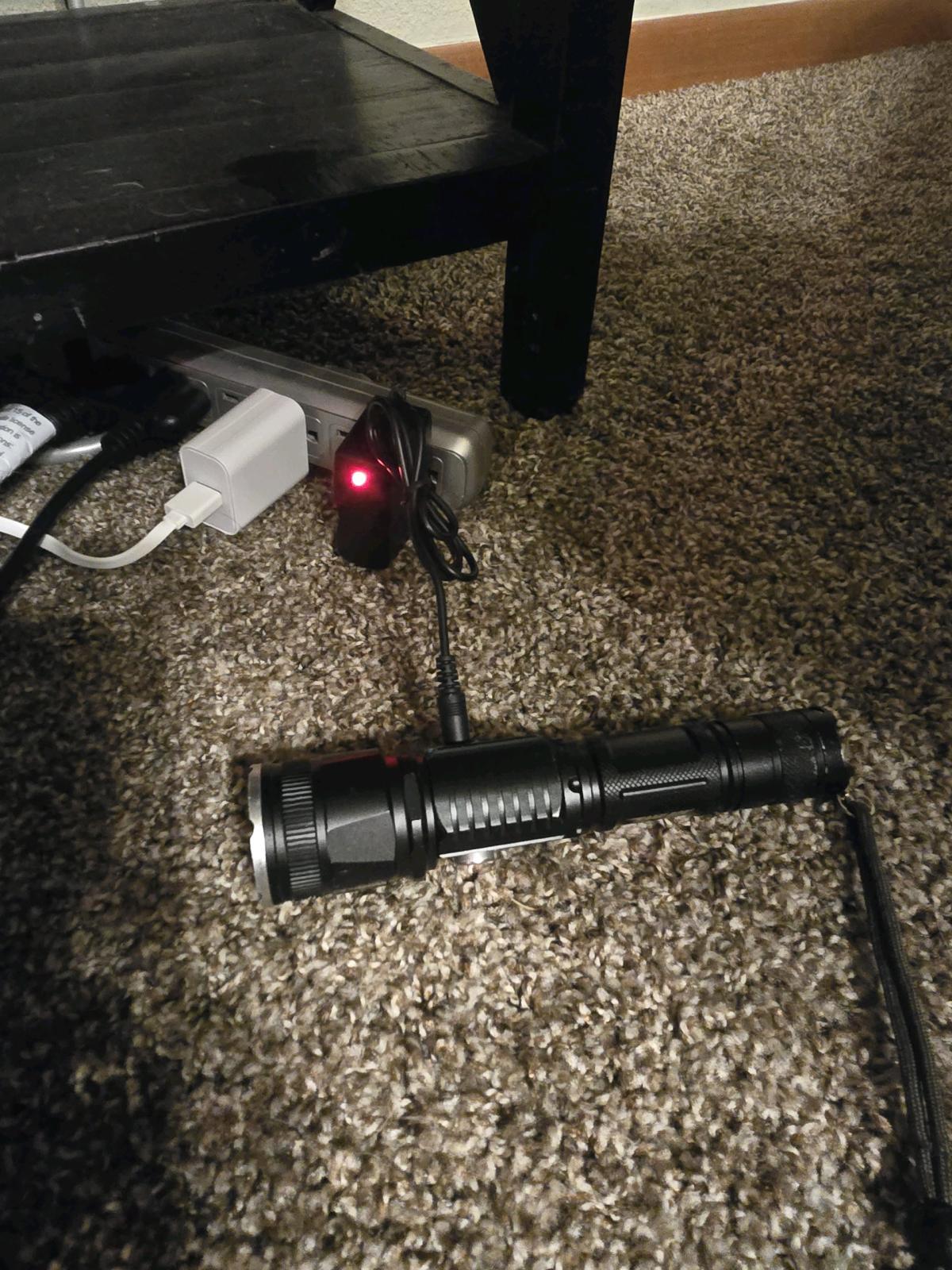 Rechargeable LED Flashlight with Charger  Super Bright  Zoom