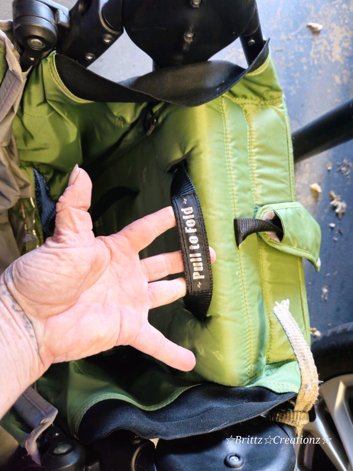 Lime green baby CIty Mini Stroller with add on organizer