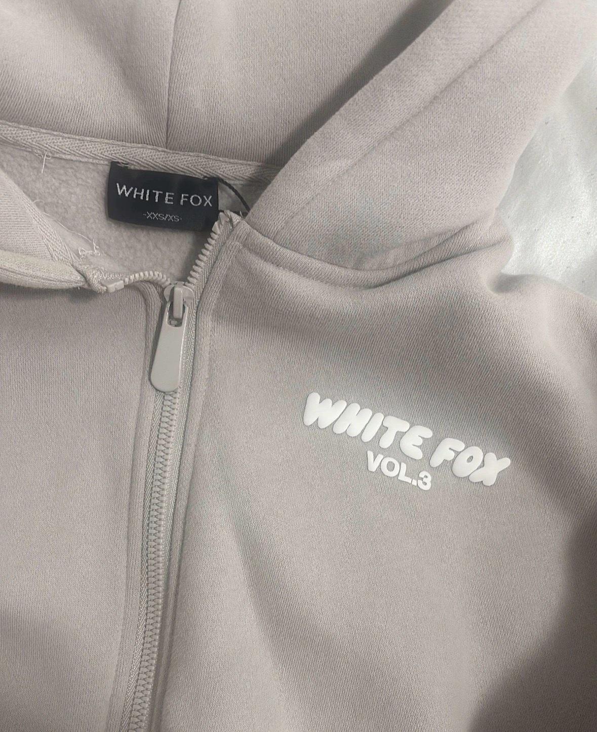 white fox cropped jacket size xxs or xs