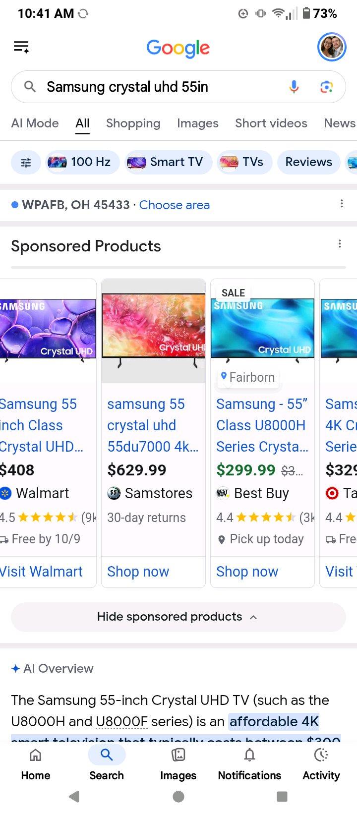 Samsung crystal 55in smart tv in original box