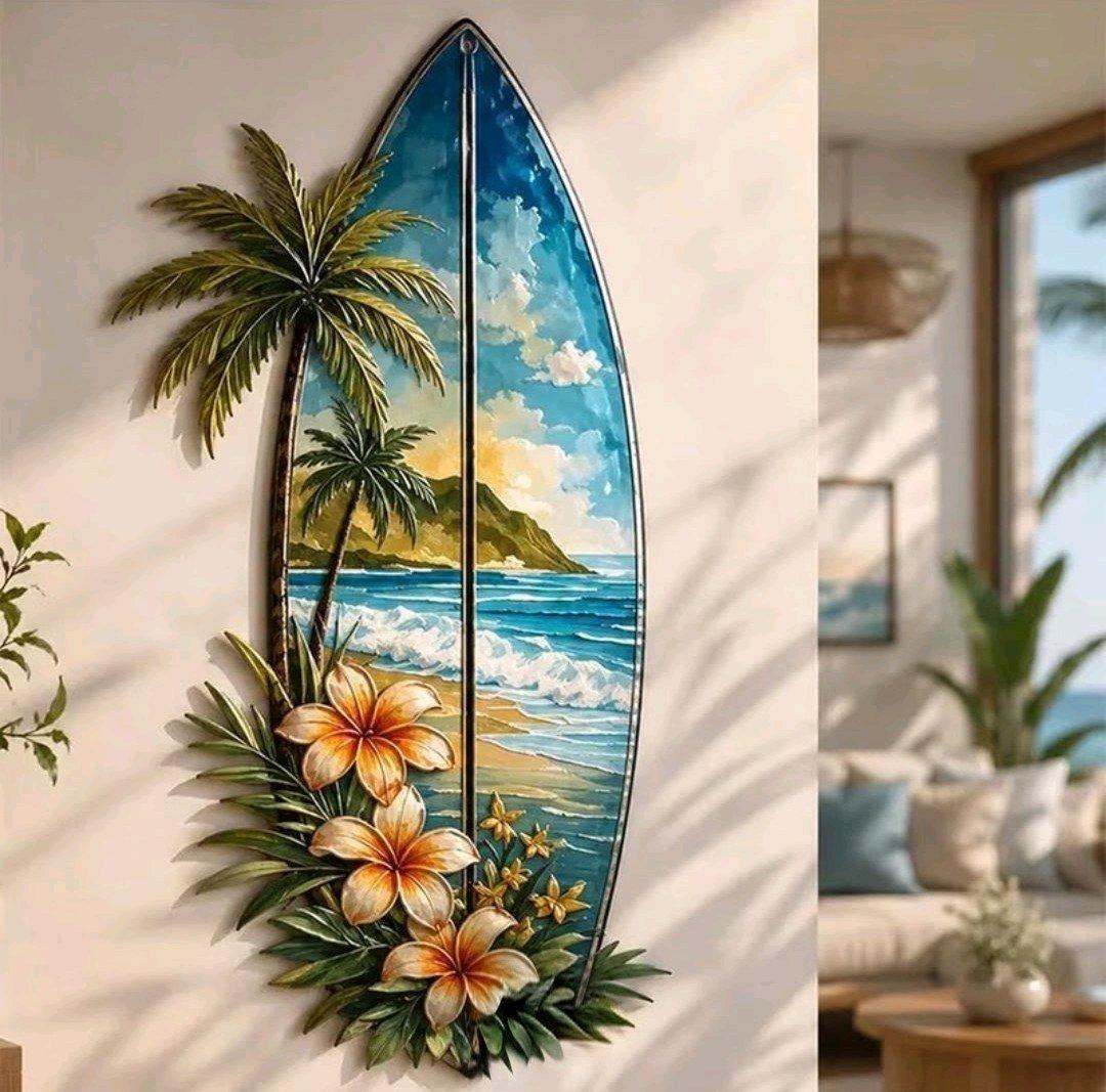 Metal Surboard Wall Decor