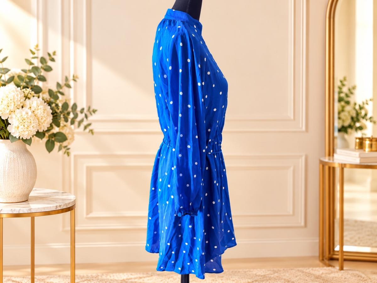 Ann Taylor Womens Blue Polka Dot
