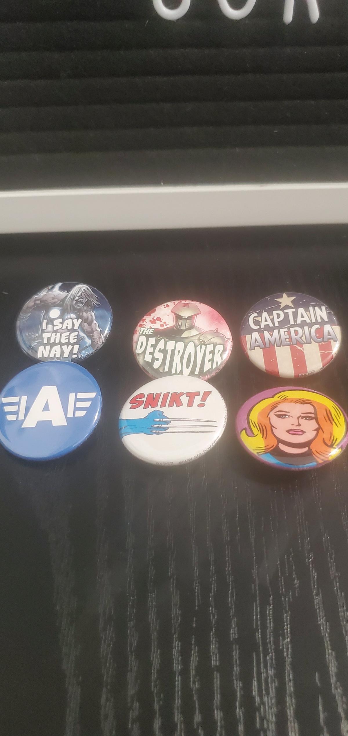 Set of 6 Marvel Comics Pinback Buttons