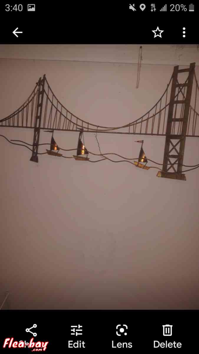 1969s wire golden gate bridge wall hanging