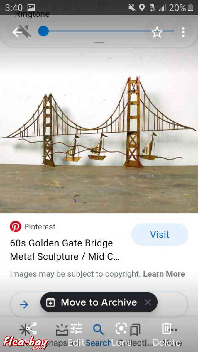 1969s wire golden gate bridge wall hanging
