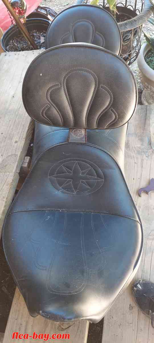 double leather motorcycle seat