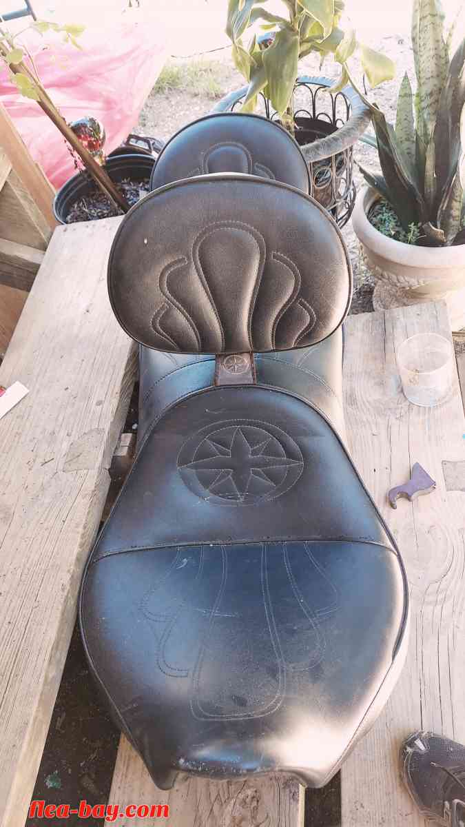 double leather motorcycle seat