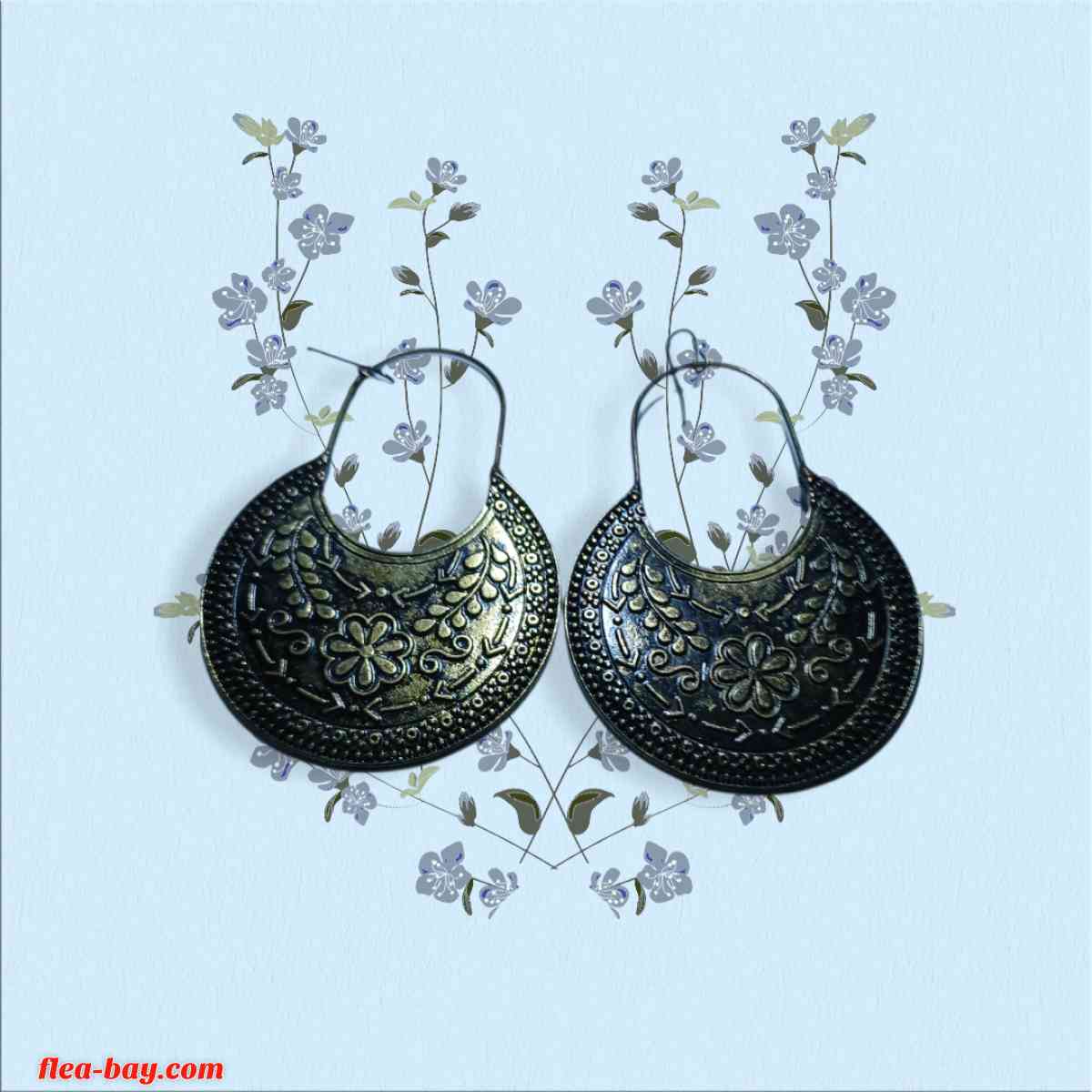 metal flower earrings