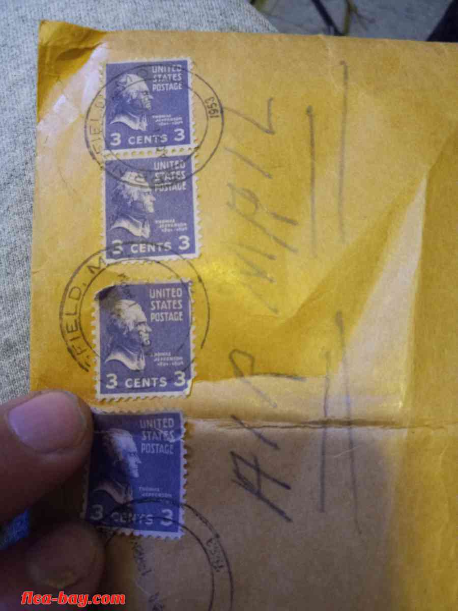 1938 Thomas Jefferson purple 3 cent stamps