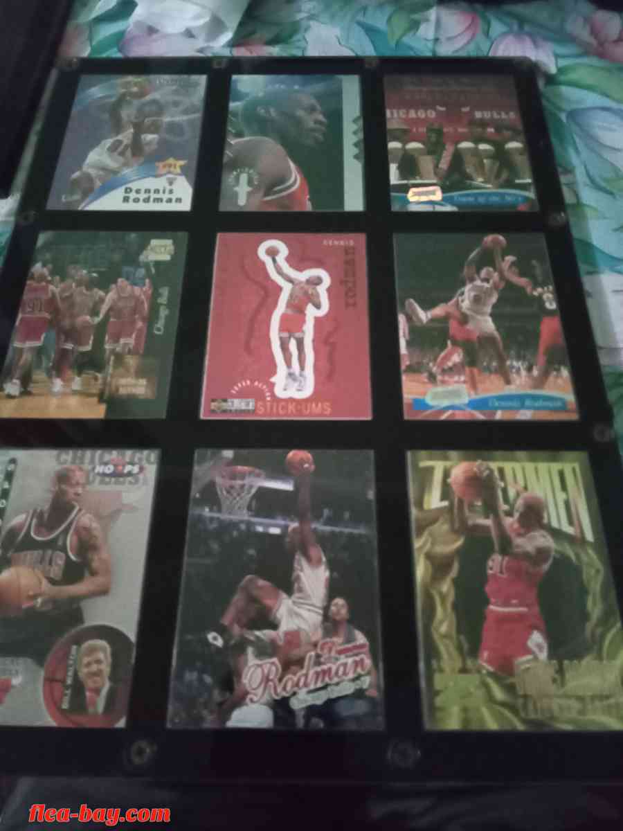 Dennis Rodman Plastic Plaque With Trading Cards