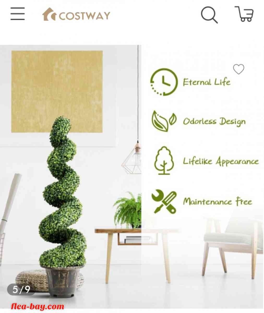 4ft   Artificial boxwood spiral tree faux tree w/realistic