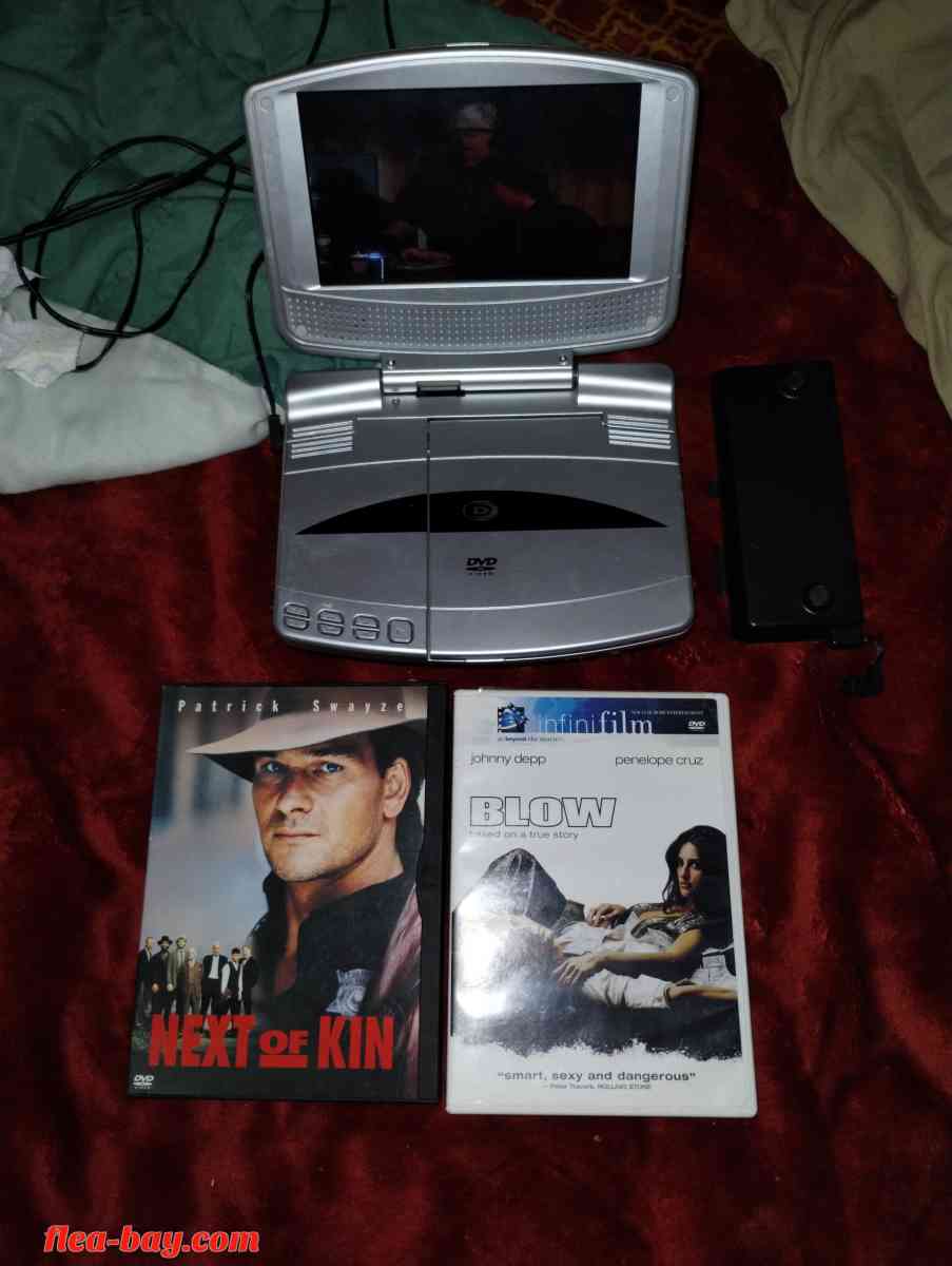 portable DVD player with two movies