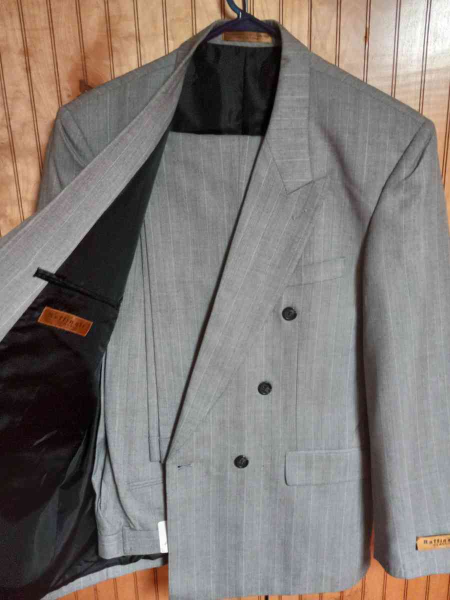 raffinati mens Double Breasted gray suit