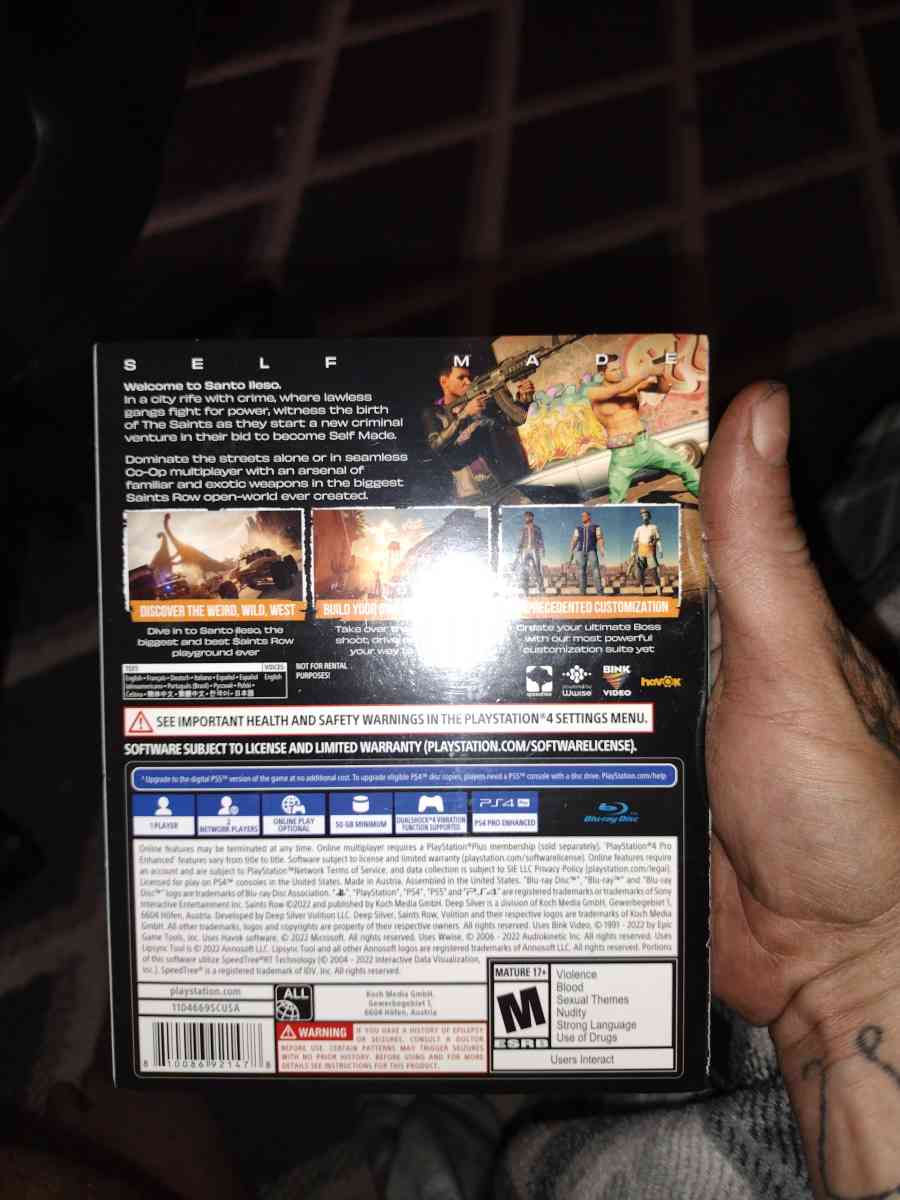 Steal Edition Saints Row Self Made New PS4
