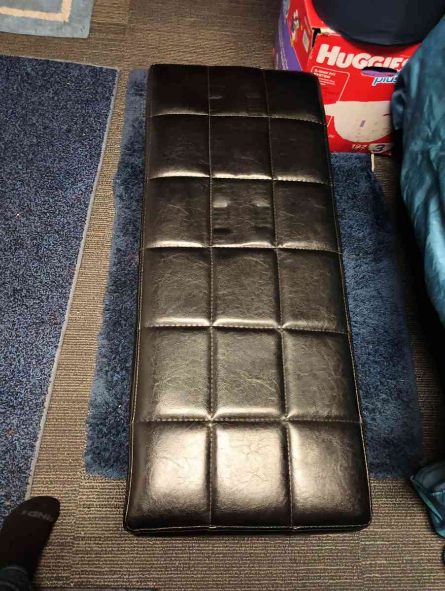 Black Leather ottoman