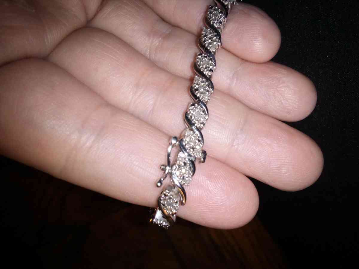 925 Sterling Silver Diamond Bracelet