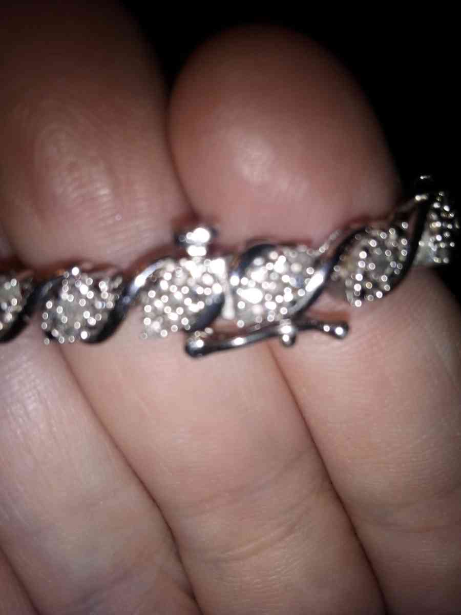 925 Sterling Silver Diamond Bracelet
