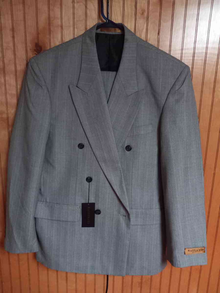 raffinati mens Double Breasted gray suit