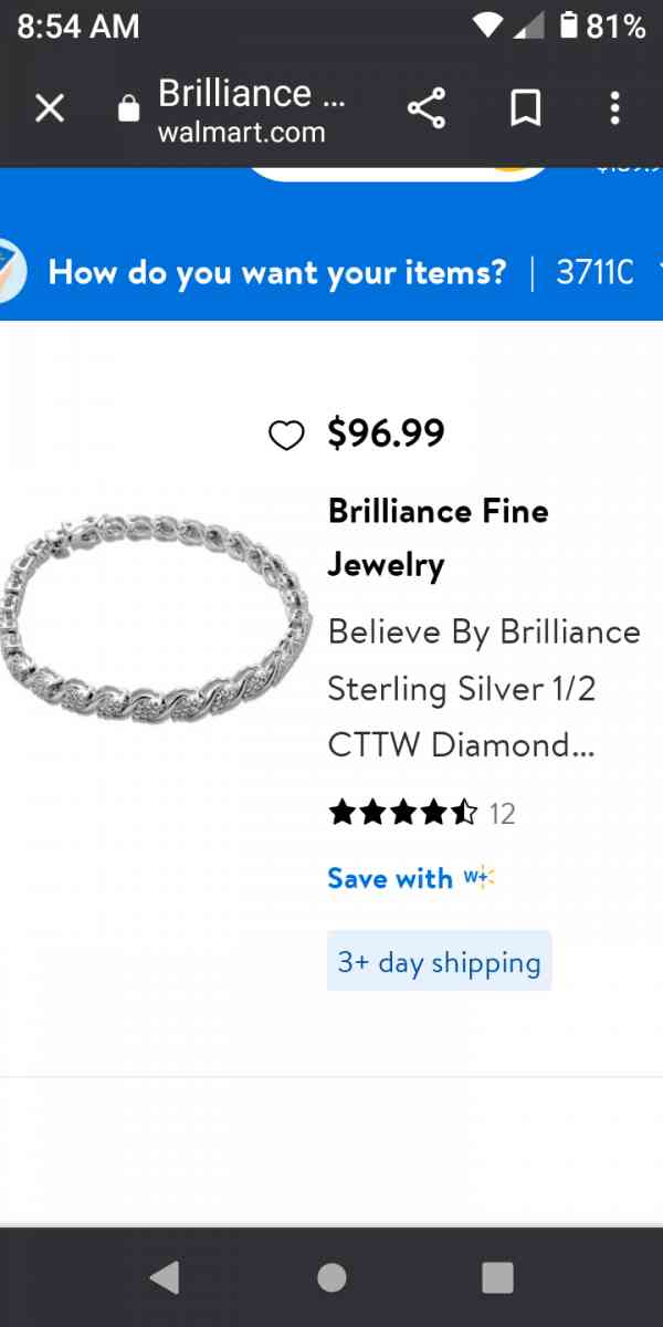 925 Sterling Silver Diamond Bracelet