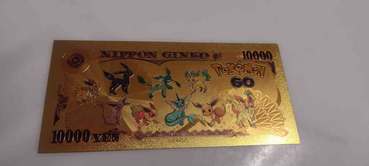 Pokemon 24k gold 10000 yen note