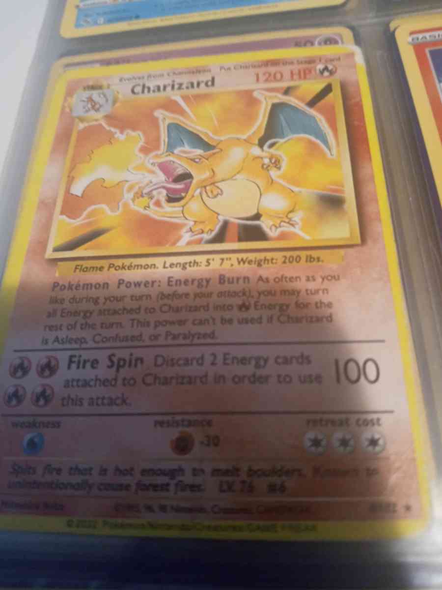 a rare Charizard card
