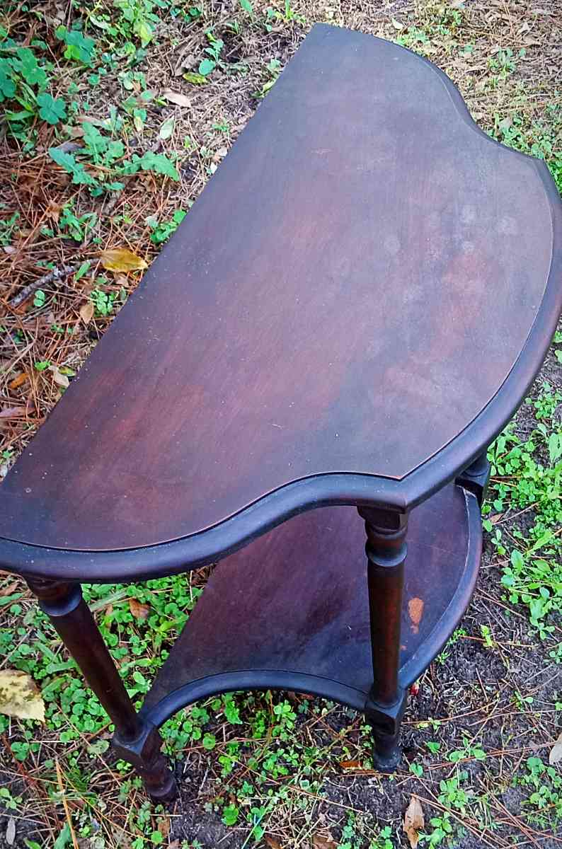 Antique half moon table