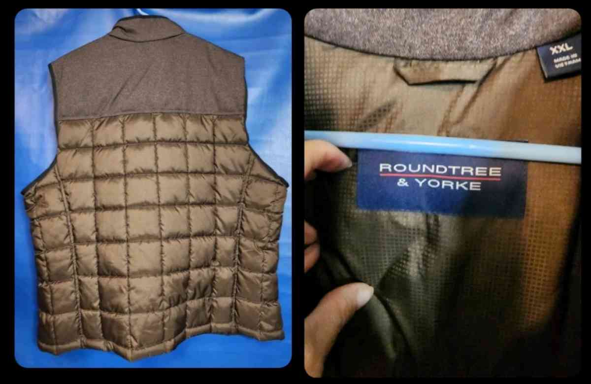 Roundtree  York Brown Vest XXL New no tags Mens