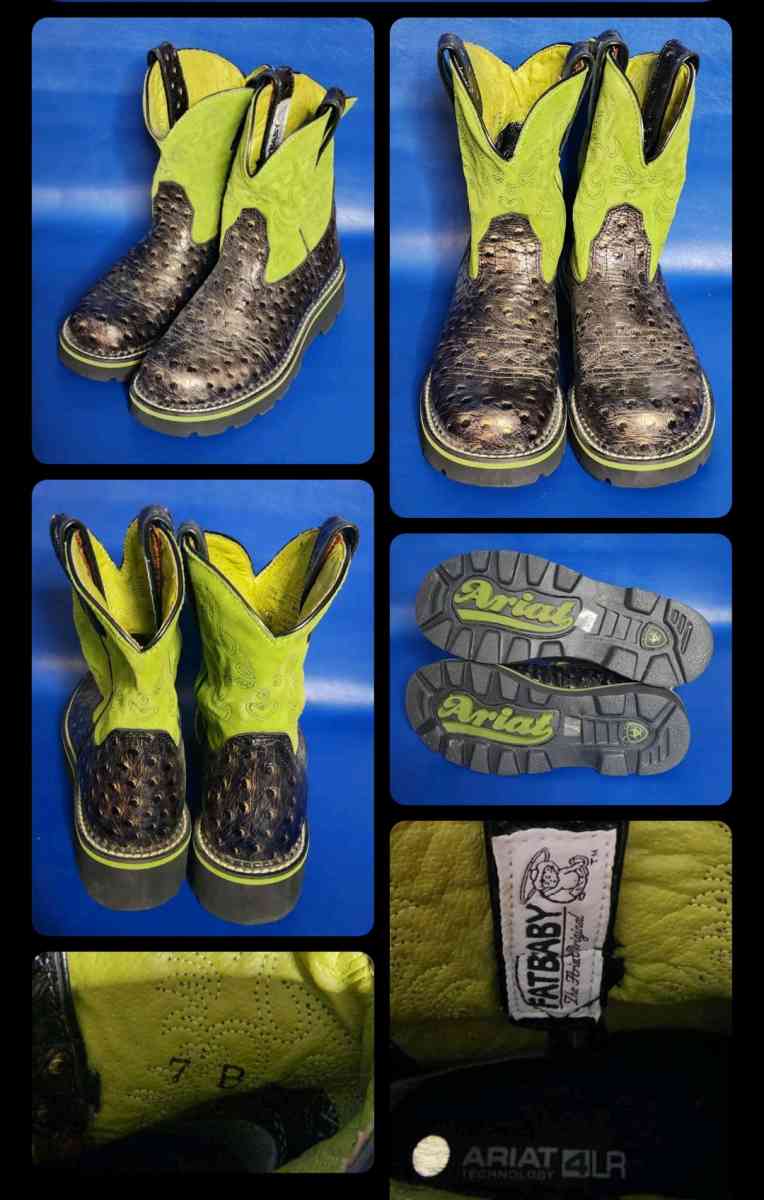 Lime Green Fatbaby Boots Ariats Ladies size 7b New no box