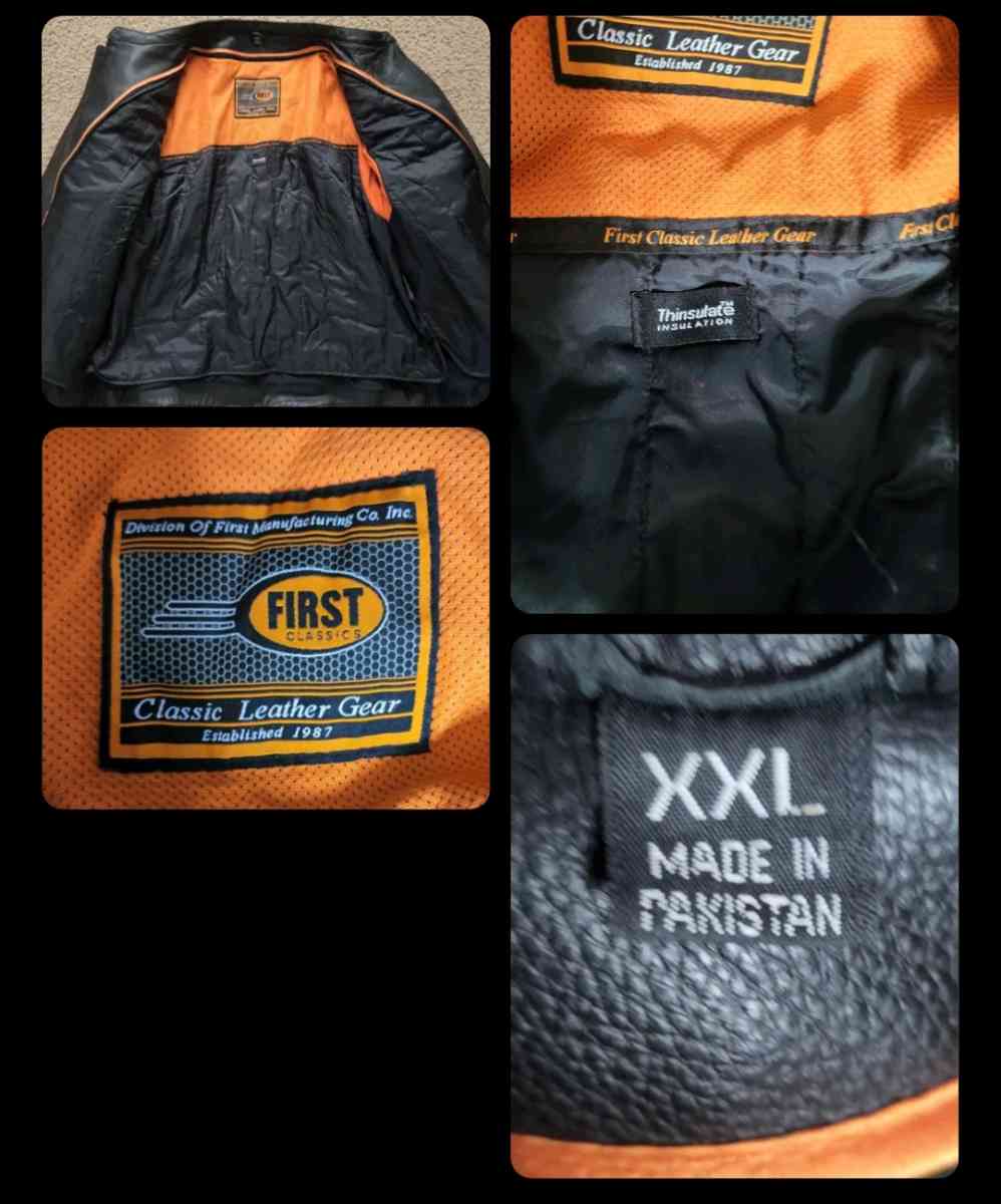 First Classic Leather Gear XXL Mens Biker Jacket