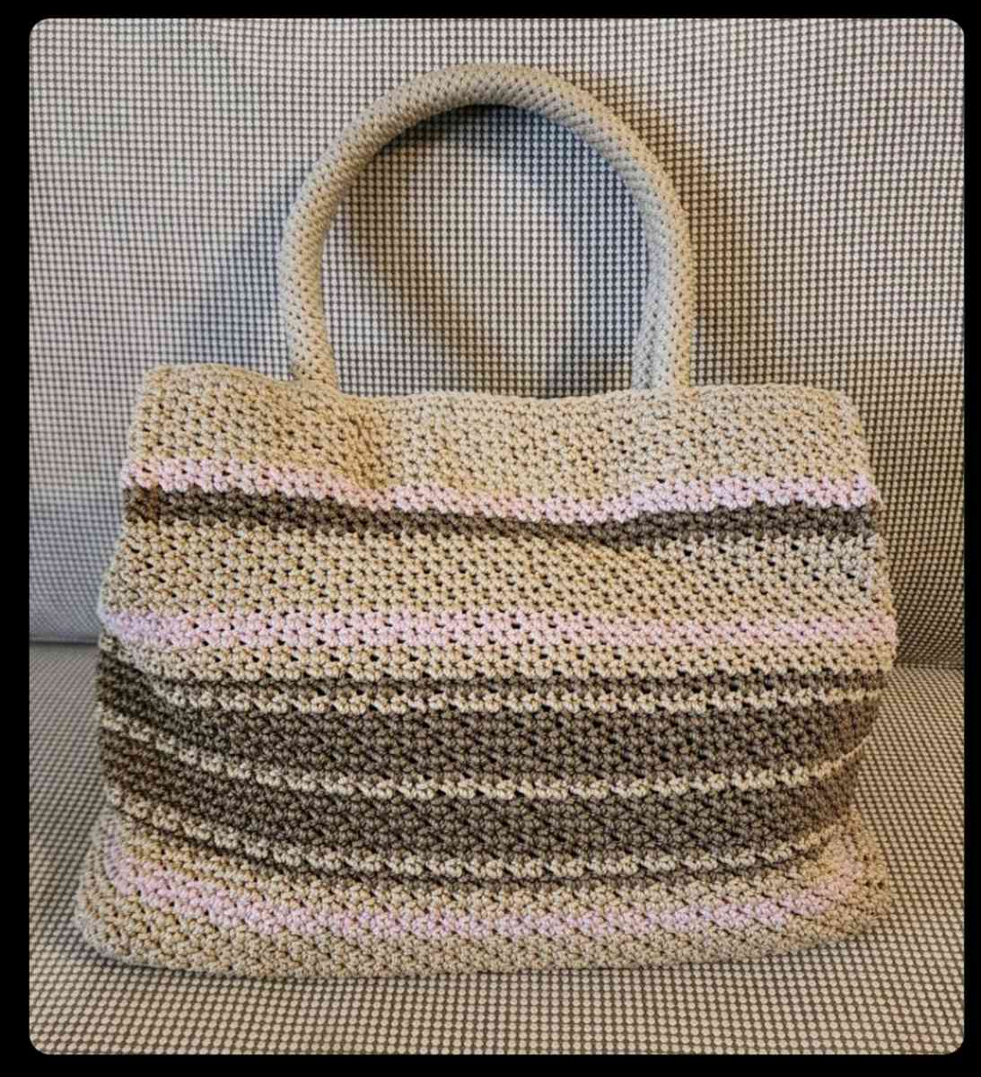 The Sak Beige Pink  Brown Handbag Shoulder Bag Woven