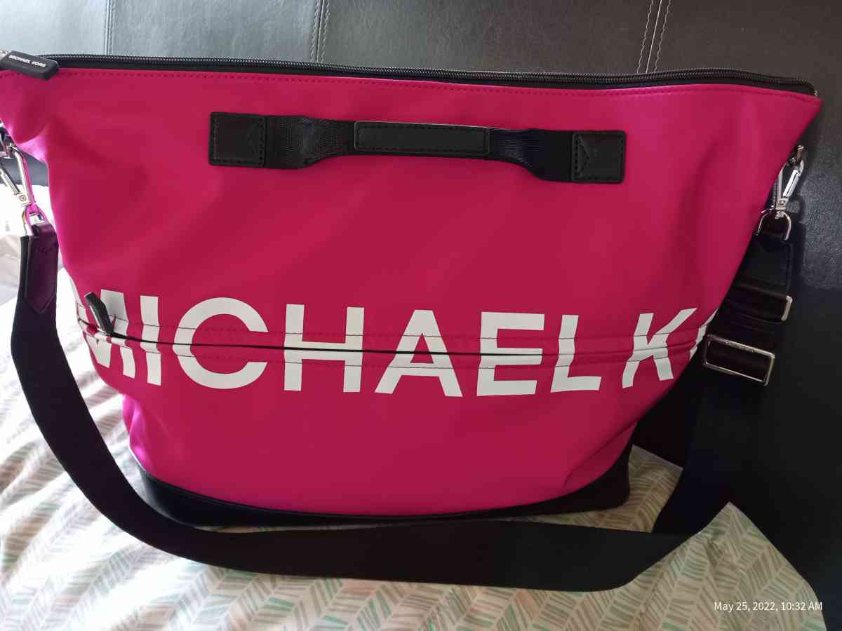 pink Michael kors large duffle bag