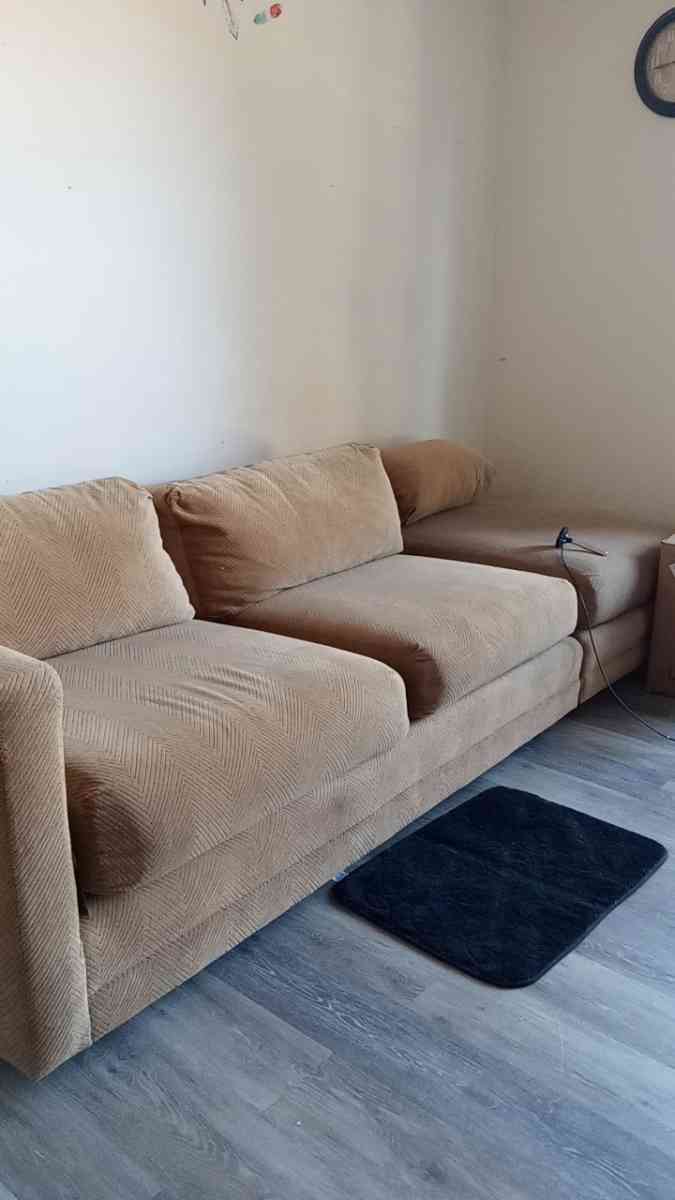 sofa and ottoman also buffet cabinet good condition as well