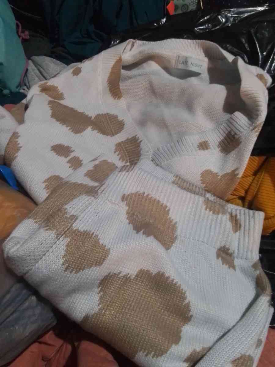 late night sweater short set