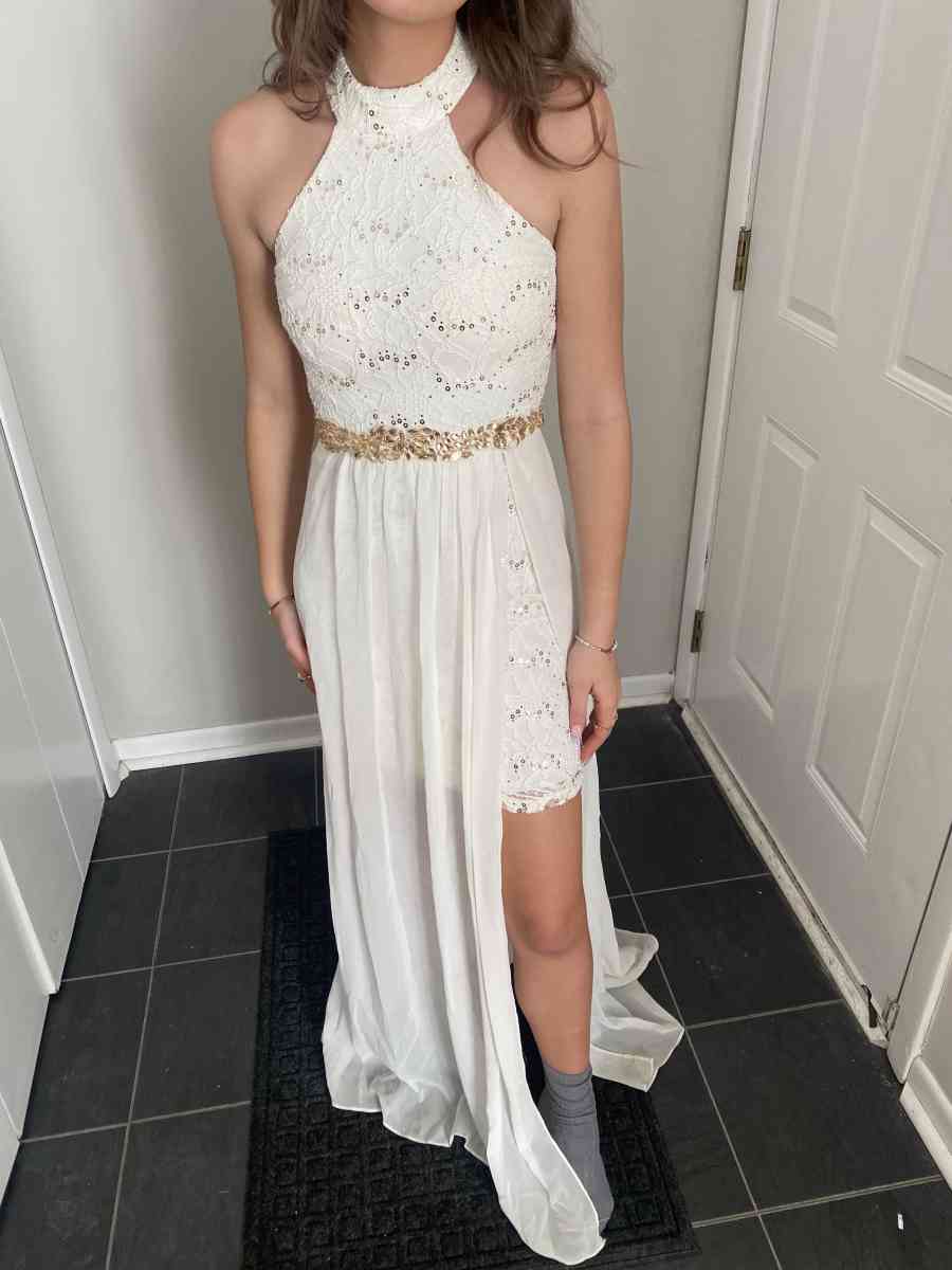 ivory and gold dress