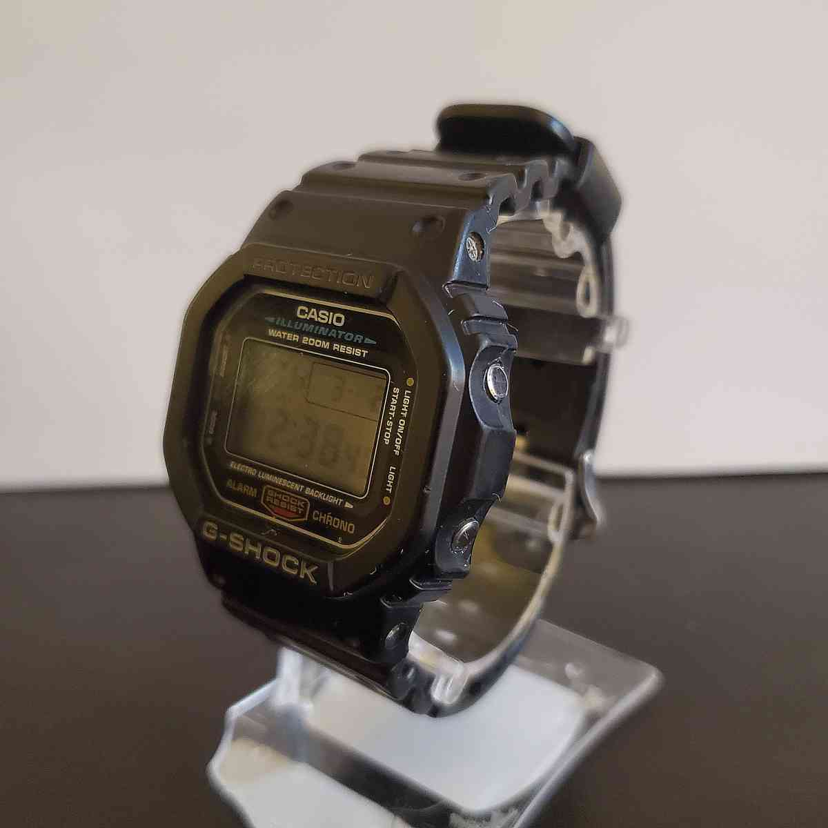 Casio Mens GShock DW5600 Classic Black Resin 44mm New Batter
