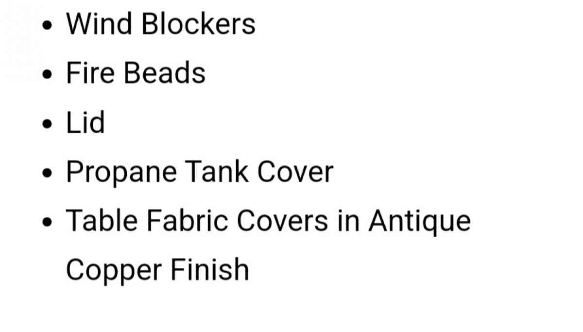 brushed antique copper ornate fire table