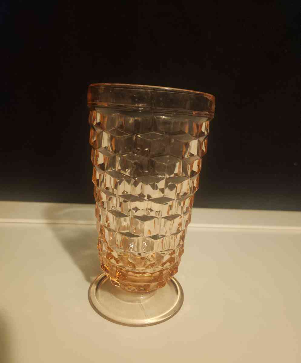 vintage Colony Whitehall cube pattern glass tumblers tall gl