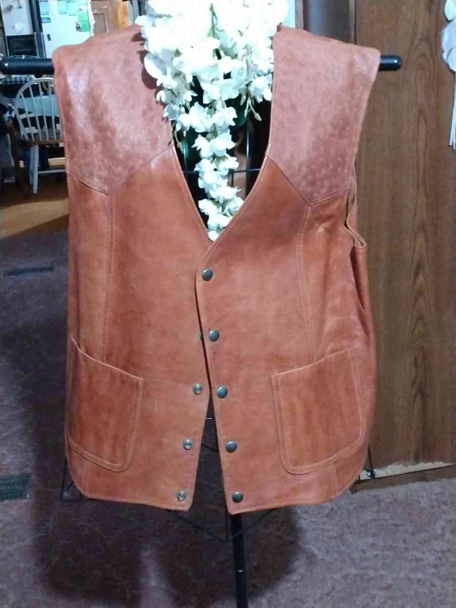 HIS AND HERS LEATHER VEST AND JACKET SET