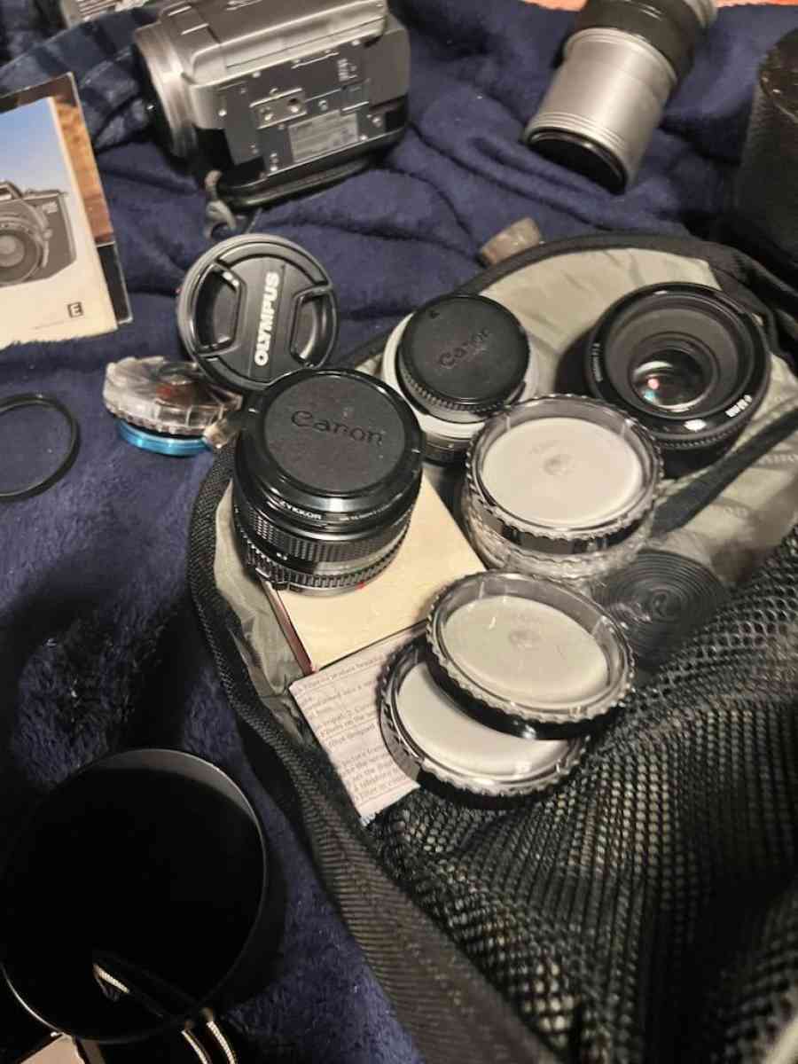 Variety of cameras and lenses