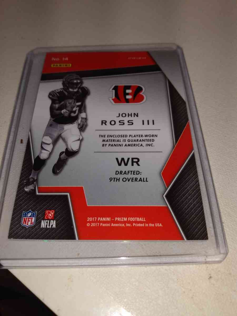 2017 John Ross III relic card premier Jersey prison football