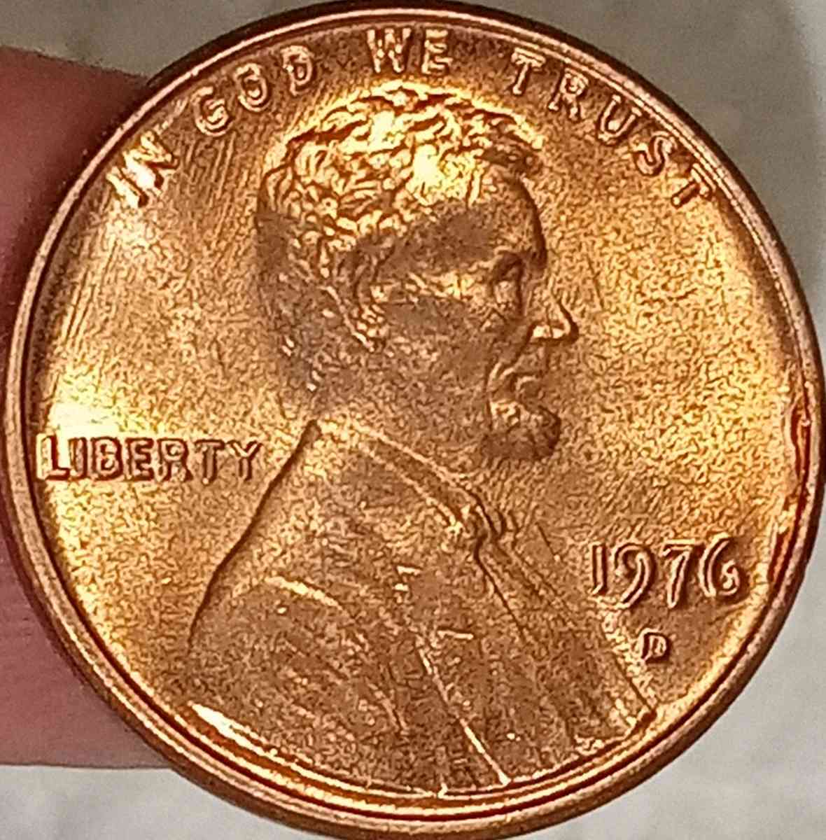 USA COINS LINCOLN CENT 1976 D WITH DOUBLED DIE UNIQUE COIN