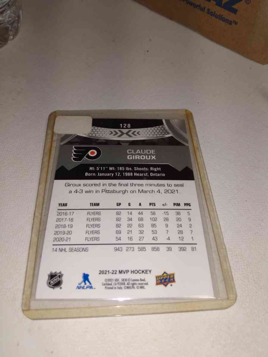 2021 2020 to MVP upper Deck Claude Giroux autograph