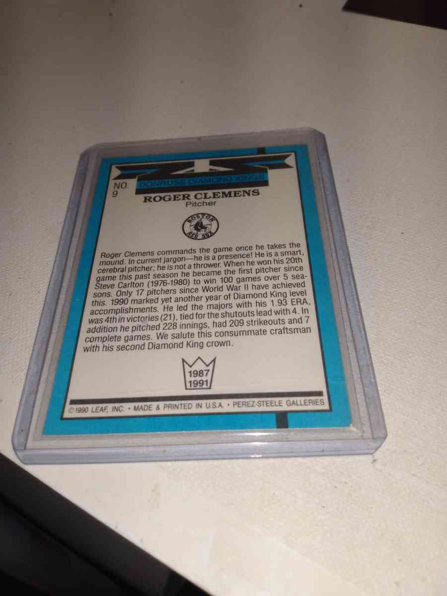 diamond King 1990 donruss Roger Clemens
