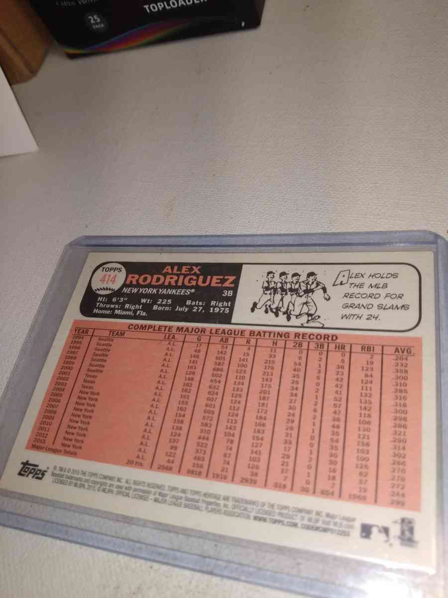 2015 Topps heritage card 414 Alex Rodriguez