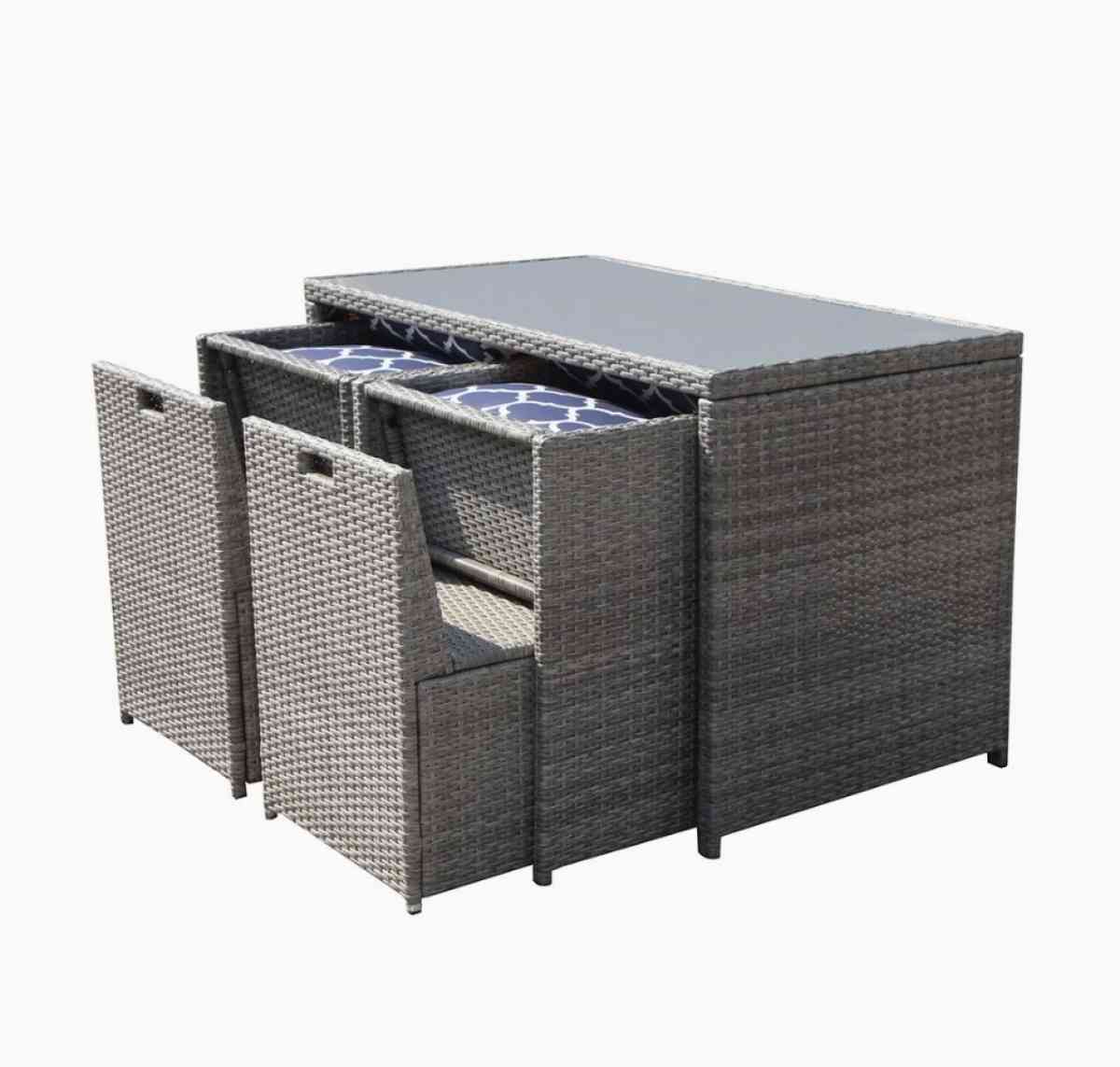 5pc outdoor patio dining set 4 chairs with 1 dining table