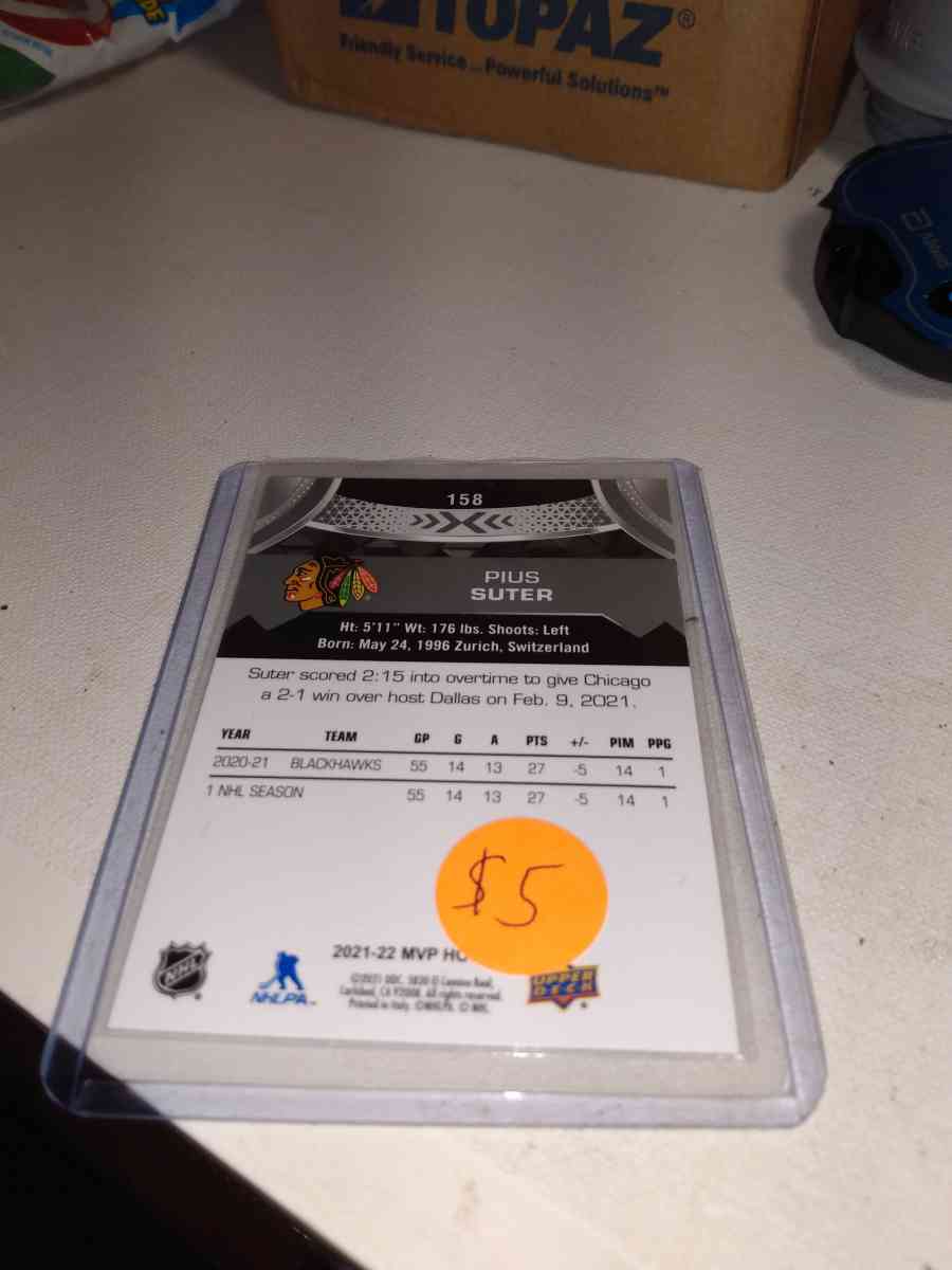 20212022 upper Deck MVP autograph pius suter