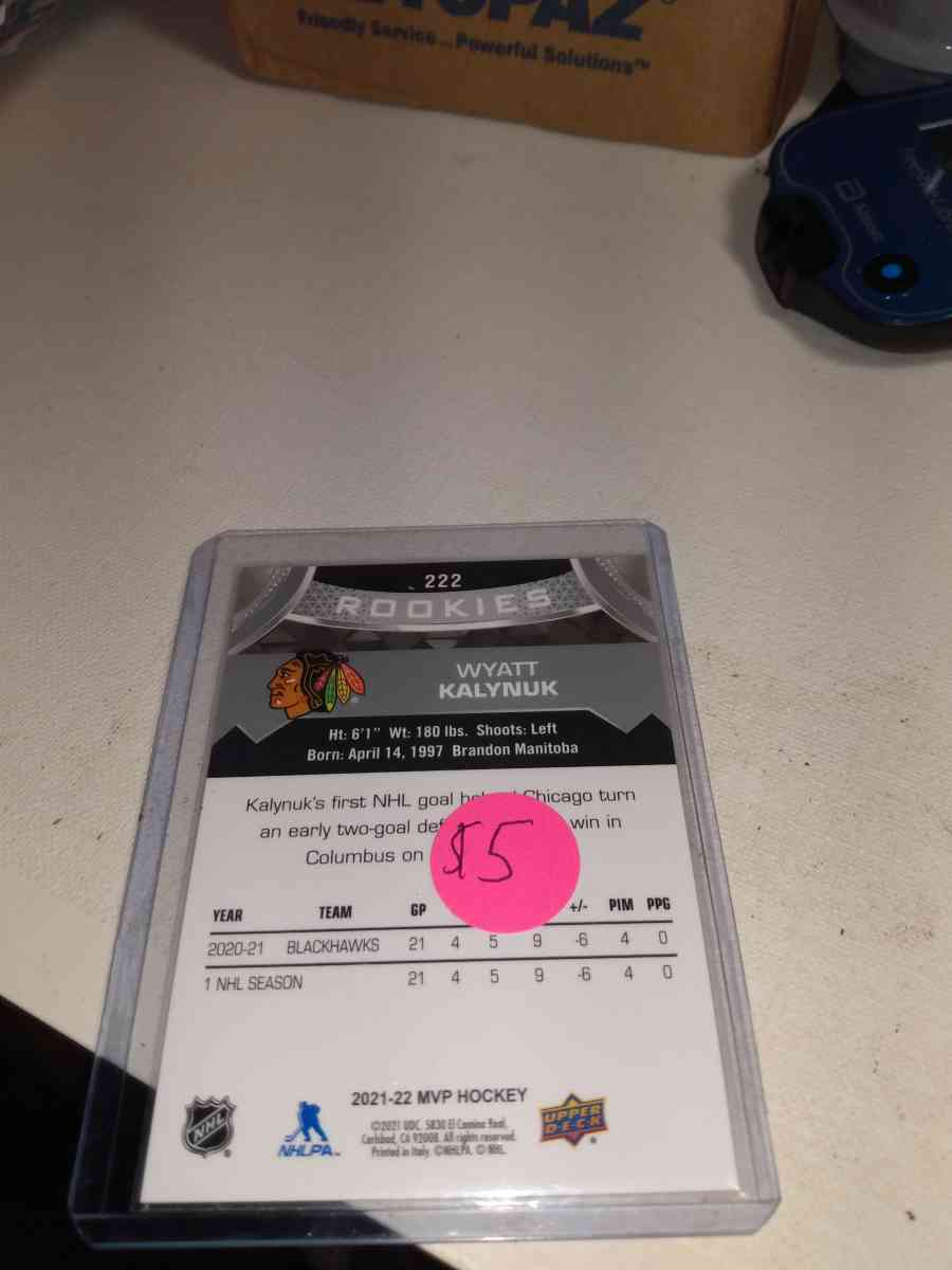 MVP upper Deck 2022 autograph Wyatt kalnuk