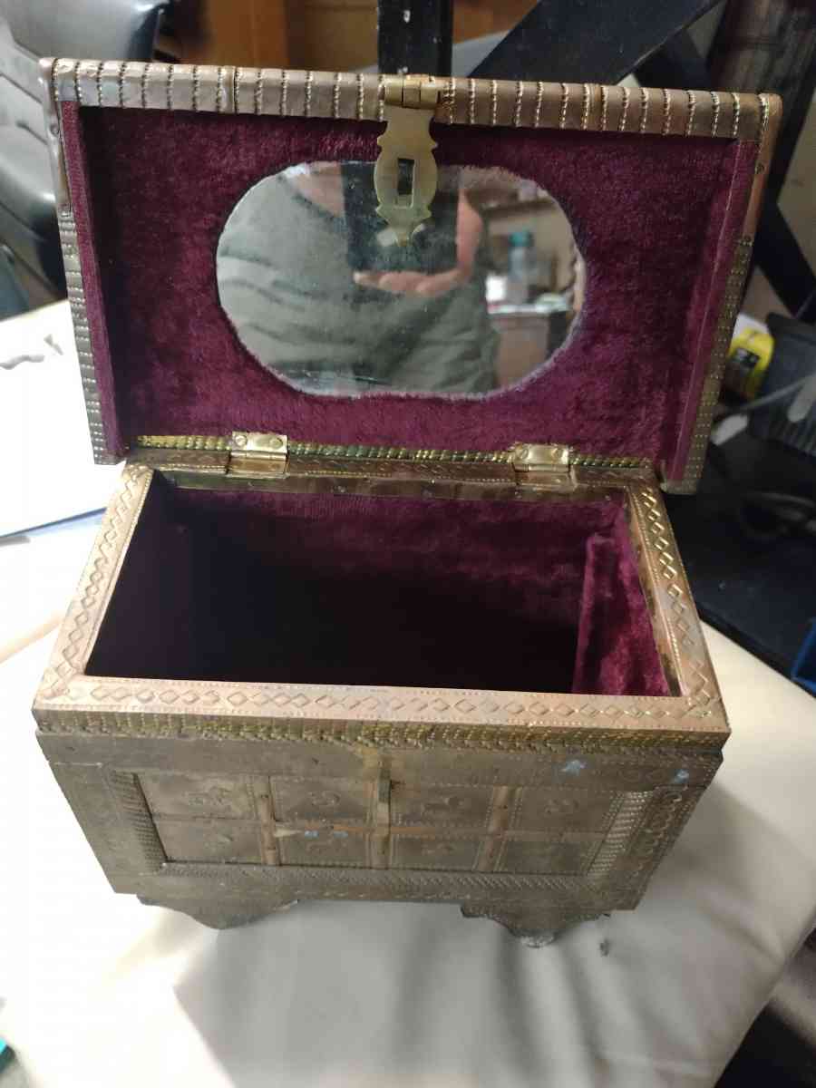 hammered brass jewelry box