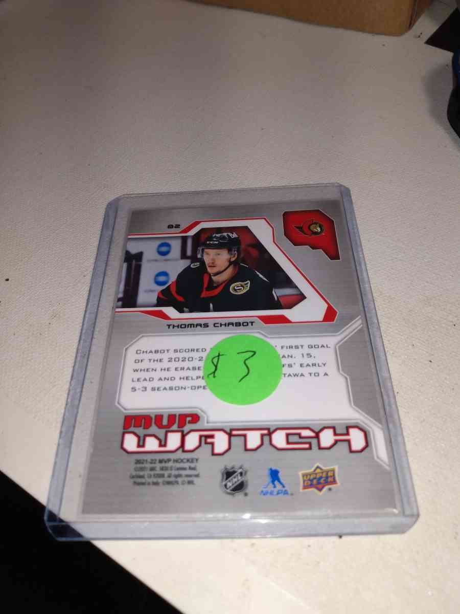 MVP upper Deck 2021 autograph Thomas chabot
