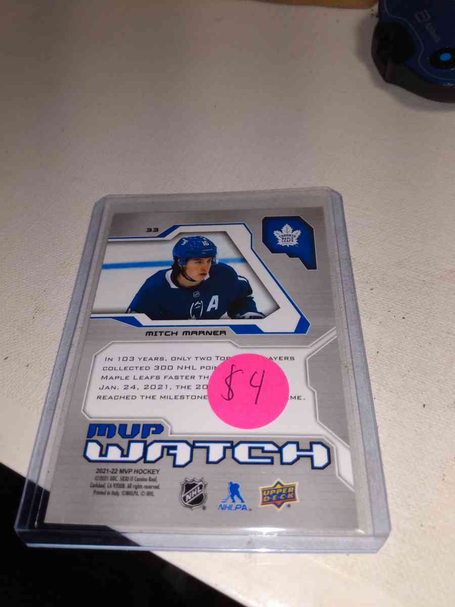 2022 upper Deck MVP hockey Mitch marner autograph
